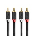 Nedis CABW24200AT100 Stereo-Audiokabel 2x RCA Verguld 10m Zwart