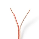 Nedis CAGW1500TR250 Speaker-Kabel op rol 2x 1.50 mm² CCA 25m Rood / Transparant 