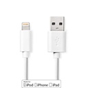 Câble Lightning Nedis CCGB39300WT20 USB 2.0 Lightning - USB-A mâle 480 Mbit/s nickelé 2 m Blanc
