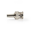 Nedis CVVC01905ME BNC-Connector Vernikkeld 50 Ohm Krimp Diameter kabelinvoer: 6.0mm Zilver 25 Stuks