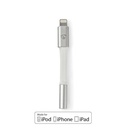 Nedis CCTB39950AL015 Lightning Adapter Lightning - 3.5mm Jack Female Gold Plated 15cm Silver