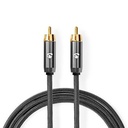 Nedis CATB24100GY30 Subwoofer Cable RCA Gold Plated 3m Gun Metal Grey