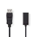 Nedis CCGB37150BK02 DisplayPort 1.2-Kabel Mannelijk-Vrouwelijk 20cm Zwart