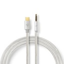 Adaptateur USB-C Nedis CCTB65940AL10 USB-C - Jack 3,5 mm 1 m Argent plaqué or