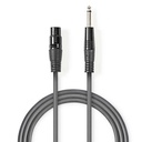 Nedis COTG15120GY100 Ongebalanceerde Audiokabel XLR 3-Pins Vrouwelijk - 6,35 mm 10m Grijs