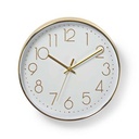 Nedis CLWA015PC30GD Wall Clock 300 mm Diameter Plastic Gold / White