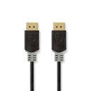Nedis CCBW37014AT30 DisplayPort 1.4-Kabel 8K@60Hz Verguld 3m Zwart