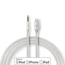 Nedis CCTB39940AL10 Lightning Adapter Lightning - 3.5mm Jack Gold Plated 1m Silver