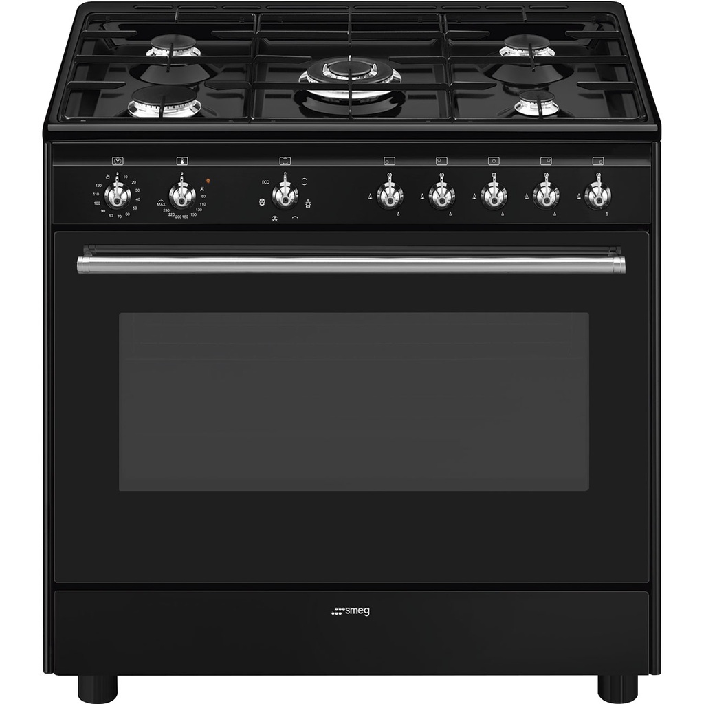 Cuisinière à gaz Smeg CX91GMBL 90 cm noire