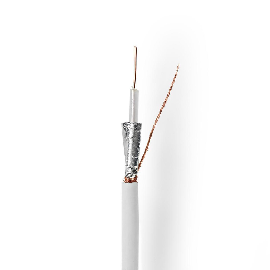 Nedis CSBG4030WT500 Coaxial cable on reel RG59U 75Ohm Double Shielded ECA 50m White