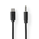Nedis CCGL65950BK10 USB 2.0 Adapter USB-C - 3.5 mm Jack 1m Nickel-plated Black