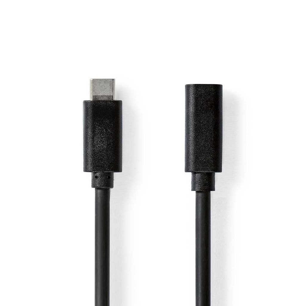 Câble USB 3.2 Gen 1 Nedis CCGB64010BK20 USB-C - USB-C femelle 5 Gbit/s nickelé 2 m Noir