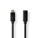 Câble USB 3.2 Gen 1 Nedis CCGB64010BK20 USB-C - USB-C femelle 5 Gbit/s nickelé 2 m Noir