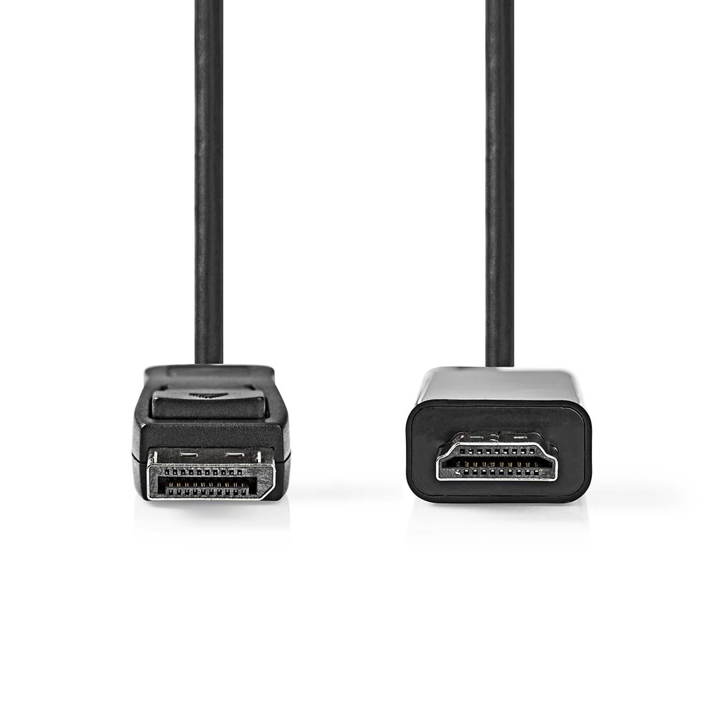 Câble DisplayPort Nedis CCGL37100BK10 DisplayPort - HDMI 1080p nickelé 1 m Noir
