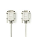 Nedis CCGL52010IV20 Seriële Kabel D-SUB 9-Pins - D-SUB 9-Pins Vrouwelijk  Vernikkeld 2m Ivoor 
