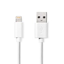 Nedis CCGL39300WT20 Lightning Kabel | USB 2.0 | Apple Lightning 8-Pins | USB-A Male | 480 Mbps | Vernikkeld | 2.00 m | Rond | PVC | Wit | Label