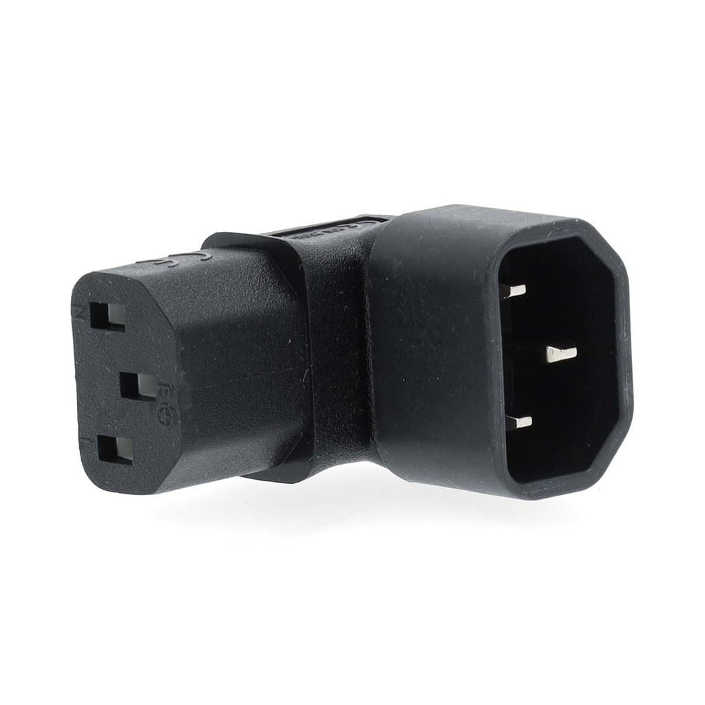 Nedis CEGB1190BK Extension Plug IEC-320-C13 - IEC-320-C14 Angled Nickel Plated Black
