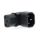 Nedis CEGB1190BK Extension Plug IEC-320-C13 - IEC-320-C14 Angled Nickel Plated Black