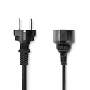 Nedis CEGL10200BK20 Power Cable Type F - Type F Female Nickel Plated 2m Black