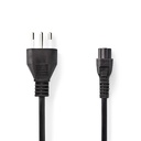 Câble d'alimentation Nedis CEGL11320BK20 Italie - IEC-320-C5 nickelé 2 m noir