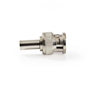 Connecteur BNC Nedis CVVC01903ME nickelé 50 ohms, entrée de câble à visser, diamètre : 5,0 mm, argent, 25 pièces
