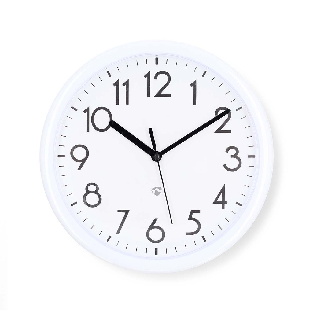 Nedis CLWA105WT Wall Clock 220 mm Diameter Plastic White