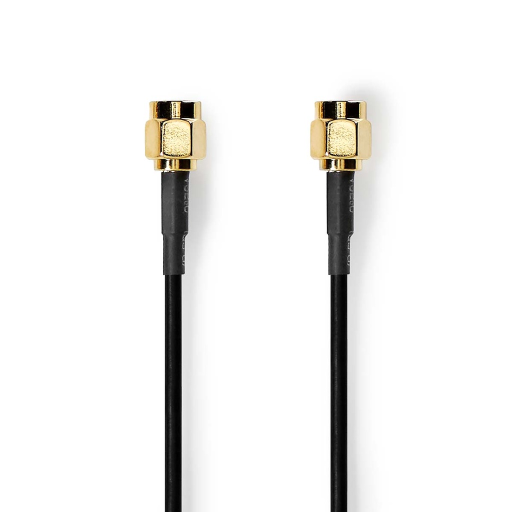 Nedis CSGL02000BK50 Antenna Cable SMA Gold Plated 50 Ohm Single Shielded 5m Black