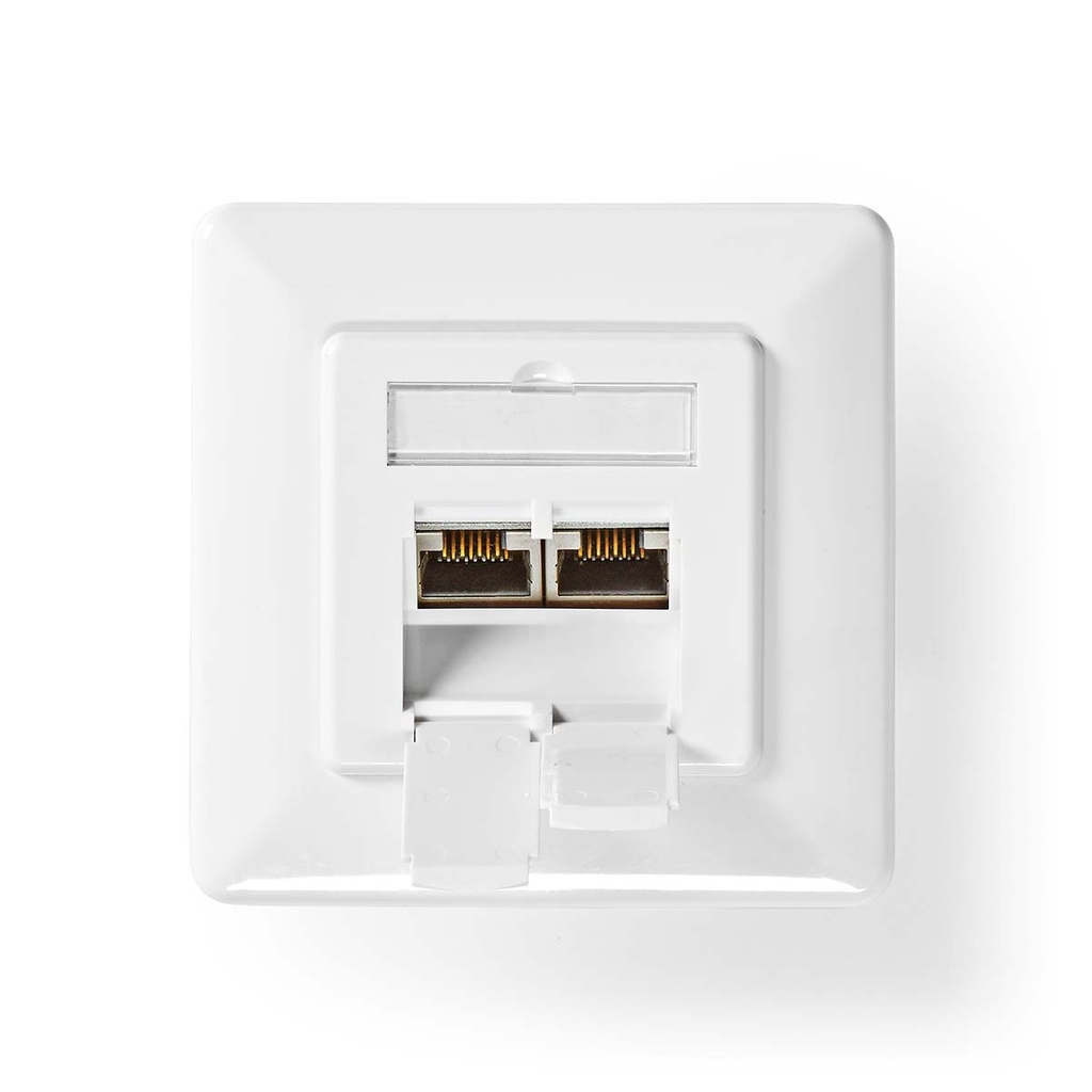 Nedis CCGB89260IV Netwerk Wanddoos Inbouw 2 poorten CAT7 Verguld Wit