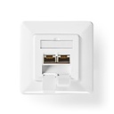 Nedis CCGB89260IV Netwerk Wanddoos Inbouw 2 poorten CAT7 Verguld Wit