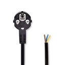 Nedis CEGL10700BK30 Power Cable Type F Open Angled Nickel Plated 3m Black