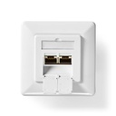 Nedis CCGB89200IV Netwerk Wanddoos Inbouw 2 poorten CAT6 Verguld Wit 