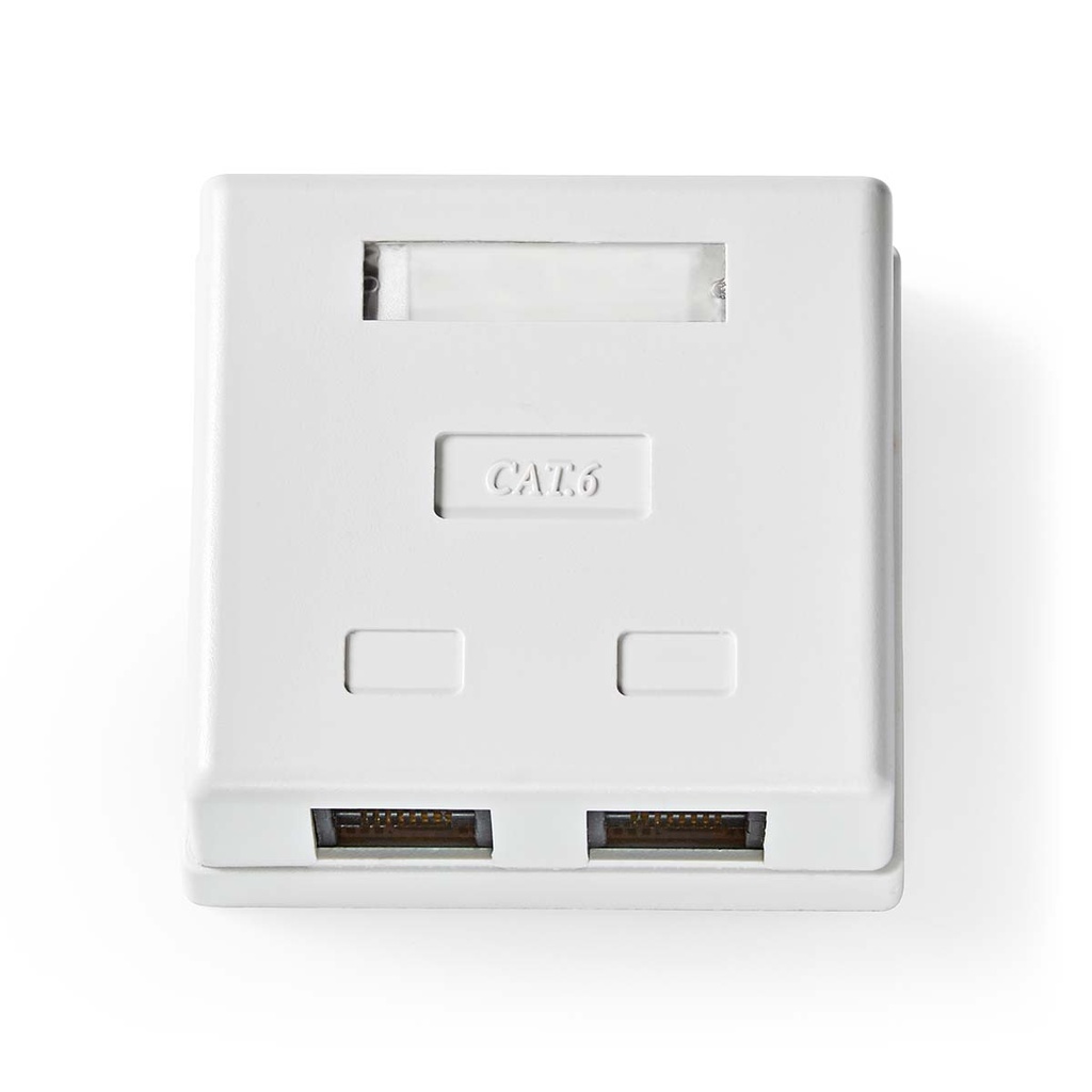 Nedis CCGB89110WT Network Wall Box Surface Mount 2 Ports UTP CAT6 Gold Plated White
