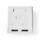 Nedis CCGB89110WT Network Wall Box Surface Mount 2 Ports UTP CAT6 Gold Plated White