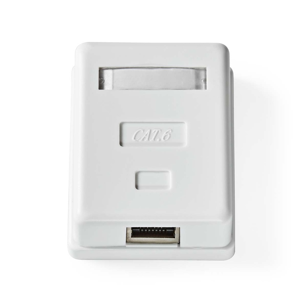 Nedis CCGB89120WT Network Wall Box Surface Mount 1 Port STP CAT6 Gold Plated White