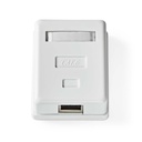 Nedis CCGB89120WT Network Wall Box Surface Mount 1 Port STP CAT6 Gold Plated White