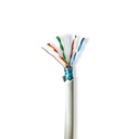 Câble réseau Nedis CCBG8526GY50, câble CAT6 F/UTP, cuivre, intérieur, LSZH, gris, 50 m