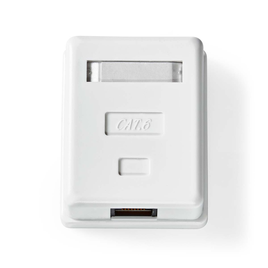 Nedis CCGB89100WT Network Wall Box Surface Mount 1 Port UTP CAT6 Gold Plated White