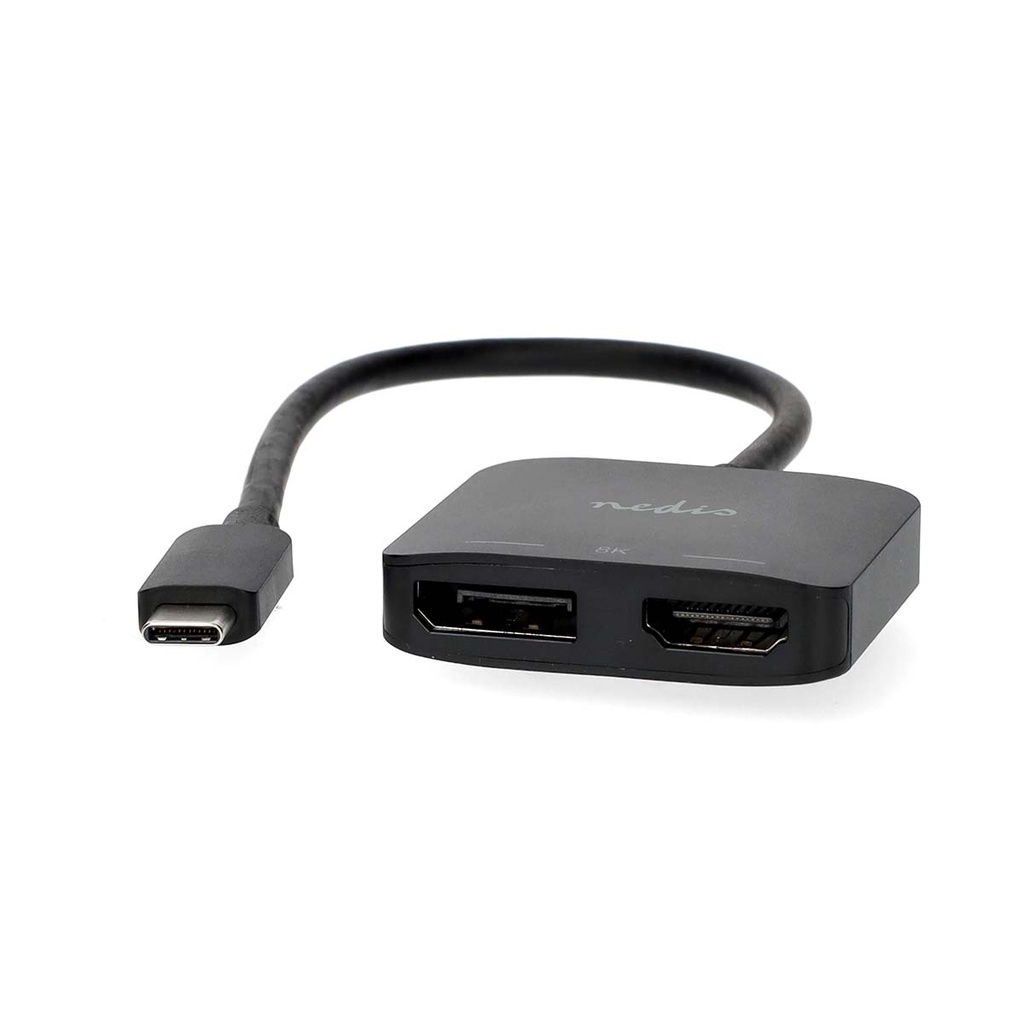 Nedis CCGB64385BK02 USB 3.2 Gen 1 Adapter USB-C - DisplayPort / HDMI Vrouwelijk 8K@30Hz 20cm Zwart