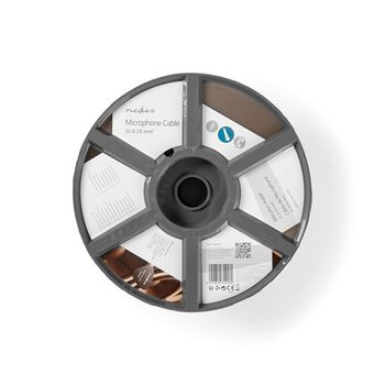 Nedis CABR1525BK1000 Microfoonkabel op rol 2x 0.25mm² 100m Zwart