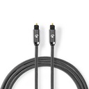Nedis CATB25000GY10 Optical Audio Cable TosLink 1.00 m Gold Plated Gun Metal Grey