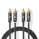 Nedis CATB24200GY20 Stereo Audio Cable 2x RCA Gold Plated 2m Gun Metal Gray