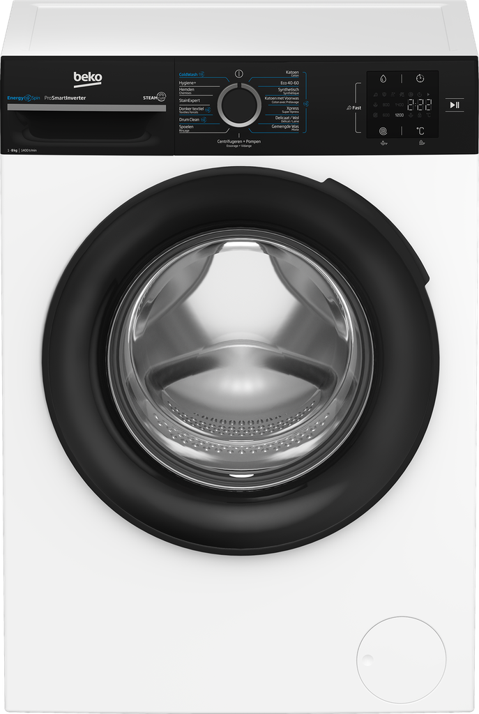 Lave-linge Beko BM3WFT3841B 8 kg 1400 tr/min Steamcure Blanc