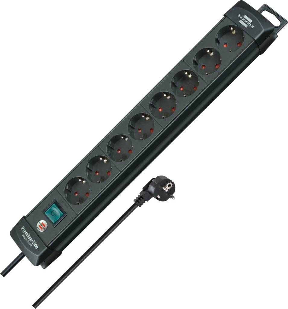 Brennenstuhl BN-1951180100 Socket Grounded 8-way 3m Black