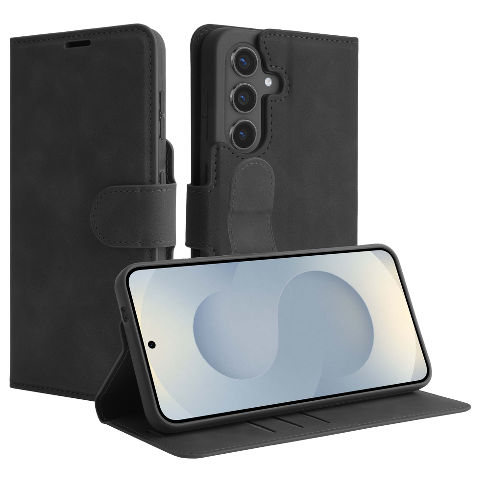 Just in Case 8504555 Étui portefeuille haut de gamme pour Samsung Galaxy S25 Noir