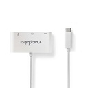 Nedis CCGB64760WT02 USB 3.1Multi-Port Adapter USB-C - USB-A / USB-C / VGA 5 Gbps 20cm Nickel-plated White