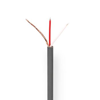 Nedis COTR15011GY100 Microfoonkabel op rol 2 x 0.12 mm² Koper 100m Grijs
