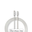 Nedis CCTB39650AL20 USB 2.0-Kabel Lightning - USB-C 480 Mbps Verguld 2m Zilver