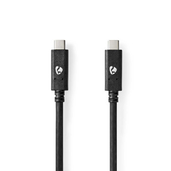 Nedis CCGW64750BK10 USB 3.2 Gen 2 Cable USB-C 100 W 4K@60Hz 10 Gbps Nickel-plated 1m Black