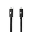 Nedis CCGW64750BK10 USB 3.2 Gen 2-Kabel  USB-C 100 W 4K@60Hz 10 Gbps Vernikkeld 1m Zwart