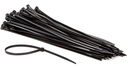 set met nylon kabelbinders - 4.8 x 300 mm - zwart (100 st.)